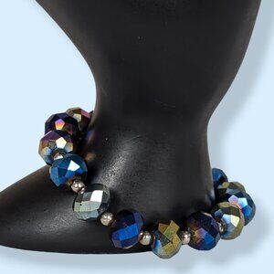 Blue Cut AB Crystal Stretch Bracelet